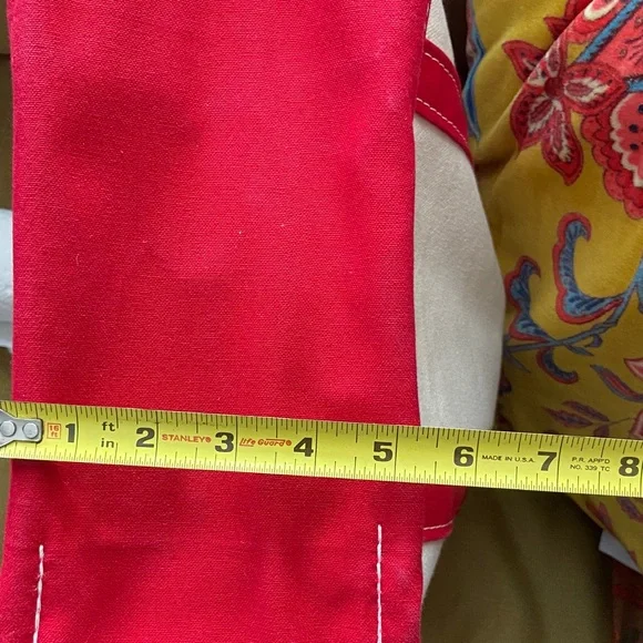 L.L. Bean Cream and Red Boat And Tote with Embroidered Dachshund - Picture 4 of 7